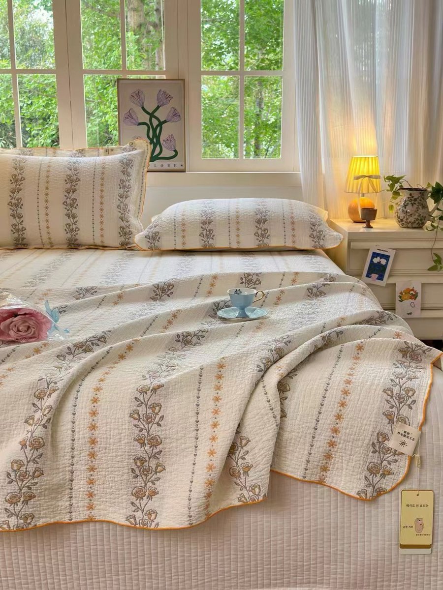 Throw Blanket, Floral Stripe